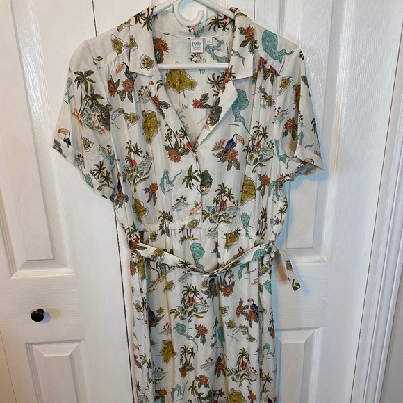 twik Dresses & Skirts - Never worn!! - Simons twik Summer Dress w/ button front, elastic waist, & belt
